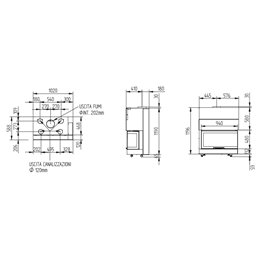 Camino a Legna Moretti Design LATODESIGN 90 – Porta Angolare DX/SX, 5 Stelle