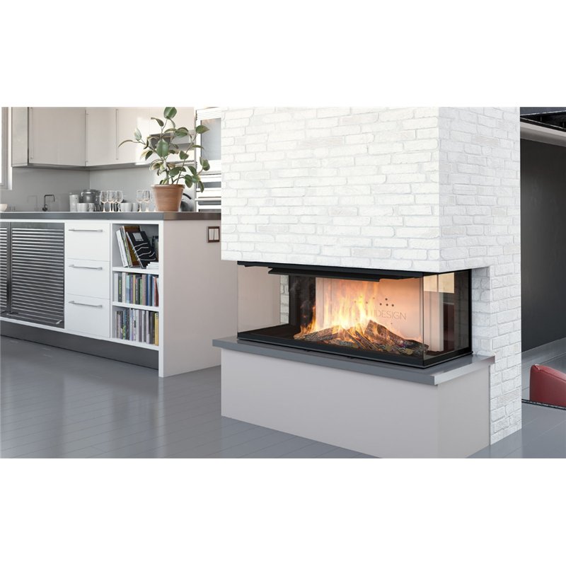 Moretti Design TRIODESIGN 90 Wood Fireplace – Three‑Sided, 5‑Star, Dual Opening