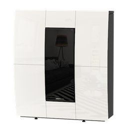 Stufa a Pellet Moretti Design COMPACT GLASS – 5 Stelle, Vetro MAGIC, Slim 36 cm, Ventilata/Canalizzabile