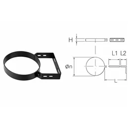 Staffa di supporto MFSM Monofire Inox Aisi316 BLACK per stufe a pellet