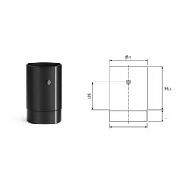 Elemento per inserimento sonda fumi DWPF in acciaio smaltato nero – DESIGN WOOD