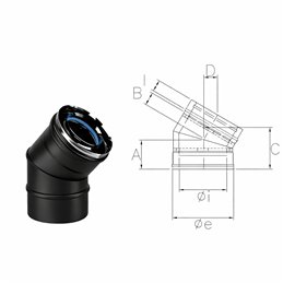 Curva 30° CXC3 COAXIAL Inox Canna fumaria coassiale
