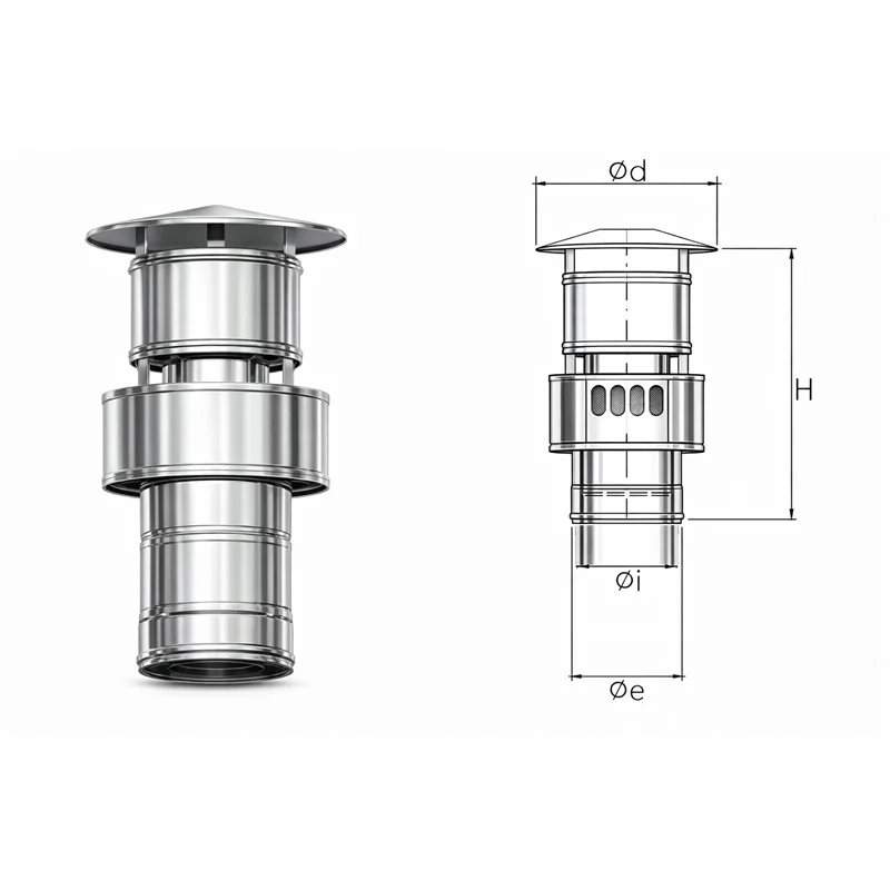 Weatherproof terminal CXTV COAXIAL Inox Coaxial flue
