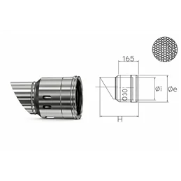 Terminale orizzontale CXTO COAXIAL Inox Canna fumaria coassiale