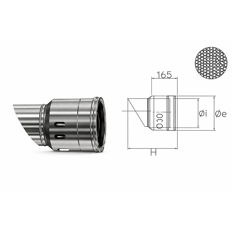 CXTO COAXIAL stainless steel horizontal terminal Coaxial flue