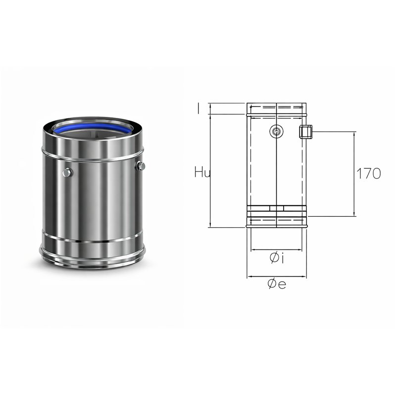 CXPF COAXIAL Inox probe insertion module Coaxial flue