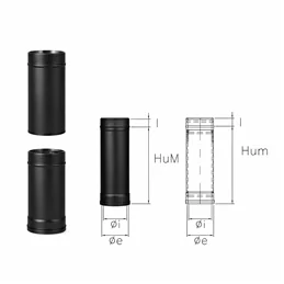 Tubo telescopico N1ET ISO10 NERO OPACO Canna fumaria doppia parete