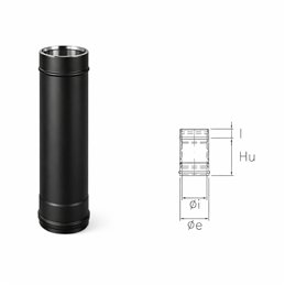 0.25 meter pipe N1T2 ISO10 MATT BLACK Double wall flue