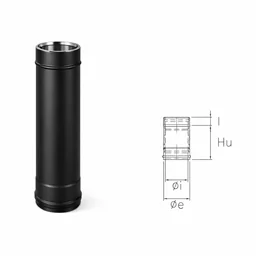 0.25 meter pipe N1T2 ISO10 MATT BLACK Double wall flue