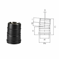 5° bend N1C05 ISO10 MATT BLACK Double wall flue