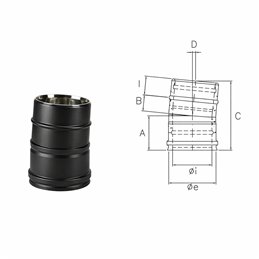 Curva a 5° N1C05 ISO10 NERO OPACO Canna fumaria doppia parete