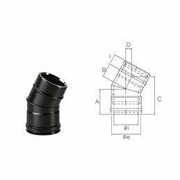 Curva a 30° N1C3 ISO10 NERO OPACO Canna fumaria doppia parete