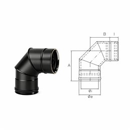 90° bend N1C9 ISO10 MATT BLACK Double wall flue