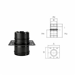 Piastra intermedia di supporto N1PI ISO10 NERO OPACO Canna fumaria doppia parete