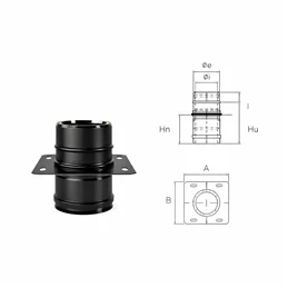 Piastra intermedia di supporto N1PI ISO10 NERO OPACO Canna fumaria doppia parete