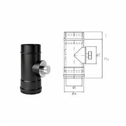 Modulo di ispezione N1IT ISO10 NERO OPACO Canna fumaria doppia parete