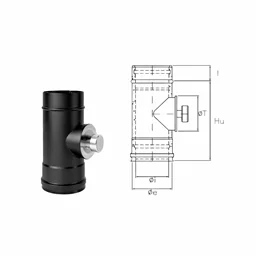 Modulo di ispezione N1IT ISO10 NERO OPACO Canna fumaria doppia parete