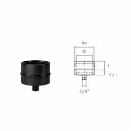 Cap with condensate drain N1TS ISO10 MATT BLACK Double wall flue
