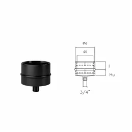 Cap with condensate drain N1TS ISO10 MATT BLACK Double wall flue