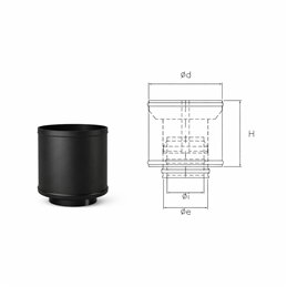Terminal cap N1AR ISO10 MATT BLACK Double wall flue