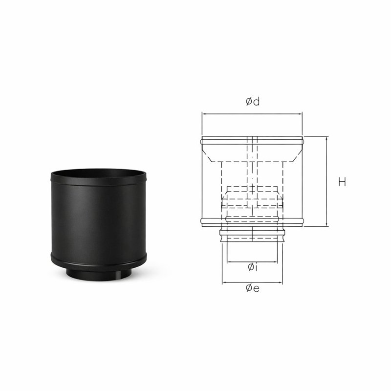 Terminal cap N1AR ISO10 MATT BLACK Double wall flue