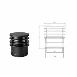 Cappello terminale ad anelli N1TLN ISO10 NERO OPACO Canna fumaria doppia parete