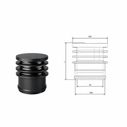 Terminal cap with rings N1TLN ISO10 MATT BLACK Double wall flue