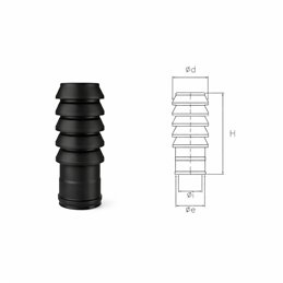 Terminal cap with rings N1TE ISO10 MATT BLACK Double wall flue