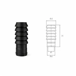 Terminal cap with rings N1TE ISO10 MATT BLACK Double wall flue