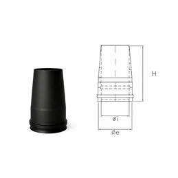 Cappello terminale tronco conico N1TO ISO10 NERO OPACO Canna fumaria doppia parete