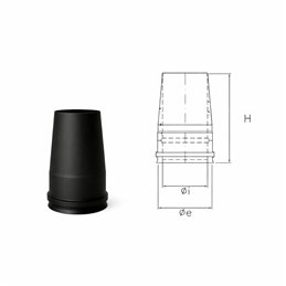 Truncated conical end cap N1TO ISO10 MATT BLACK Double wall flue