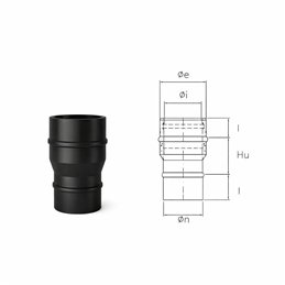 Single-double junction N1RCI ISO10 MATT BLACK Double wall flue