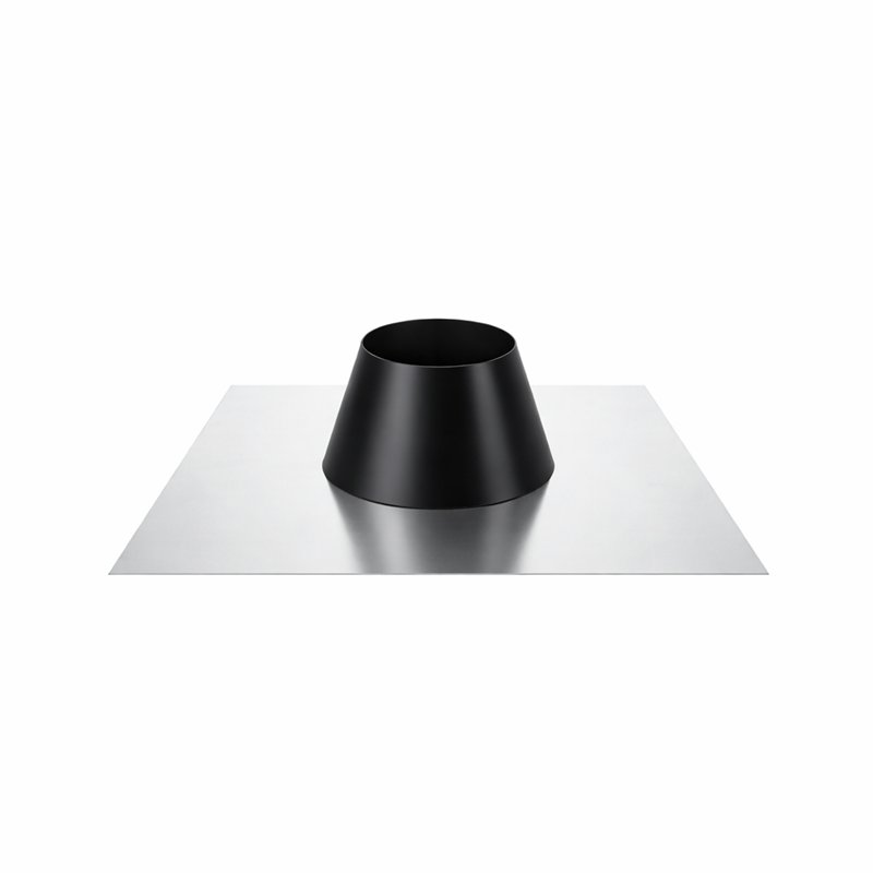 Flat base aluminum flange painted MATT BLACK for chimney