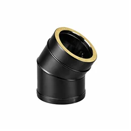 Curva a 45° N2C4 ISO25 NERO OPACO Canna fumaria doppia parete
