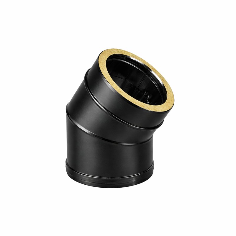 45° bend N2C4 ISO25 MATT BLACK Double wall flue