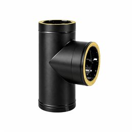T-pipe 90° N2T9 ISO25 MATT BLACK Double wall flue