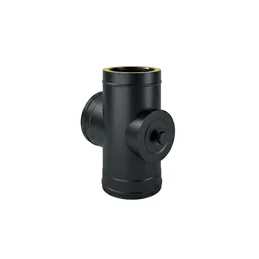 90° T-Pipe with N2TC ISO25 inspection RUSTY Double wall flue