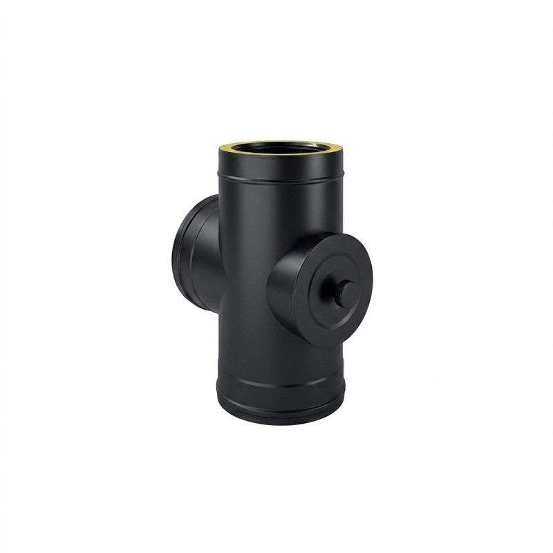 Tubo a T 90° con ispezione N2TC ISO25 RUSTY Canna fumaria doppia parete
