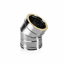 45° bend double wall flue ISO25 De Marinis Inox