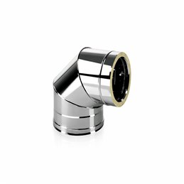 Curva 90° I2C9 ISO25 INOX Canna fumaria doppia parete
