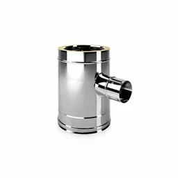 Raccordo a T 90° ridotto ø80mm I2TR ISO25 INOX Canna fumaria doppia parete