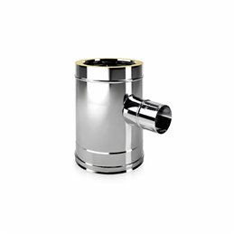 Reduced 90 ° T fitting ø80mm I2TR ISO25 INOX Double wall flue
