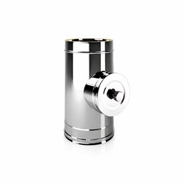 High temperature round cap inspection module I2ITH ISO25 Stainless steel Double wall flue