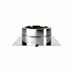 Piastra di base con scarico centrale I2PPC ISO25 INOX Canna fumaria doppia parete