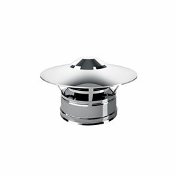 Cappello terminale parapioggia I2CC ISO25 INOX Canna fumaria doppia parete