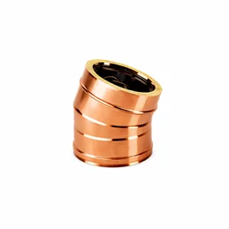 15° bend double wall flue ISO25 De Marinis Copper