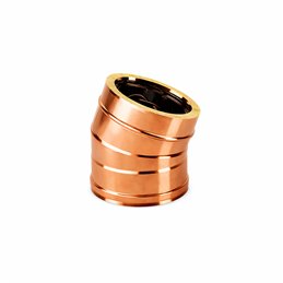 Curva 15° R2C15 ISO25 Rame Canna fumaria doppia parete