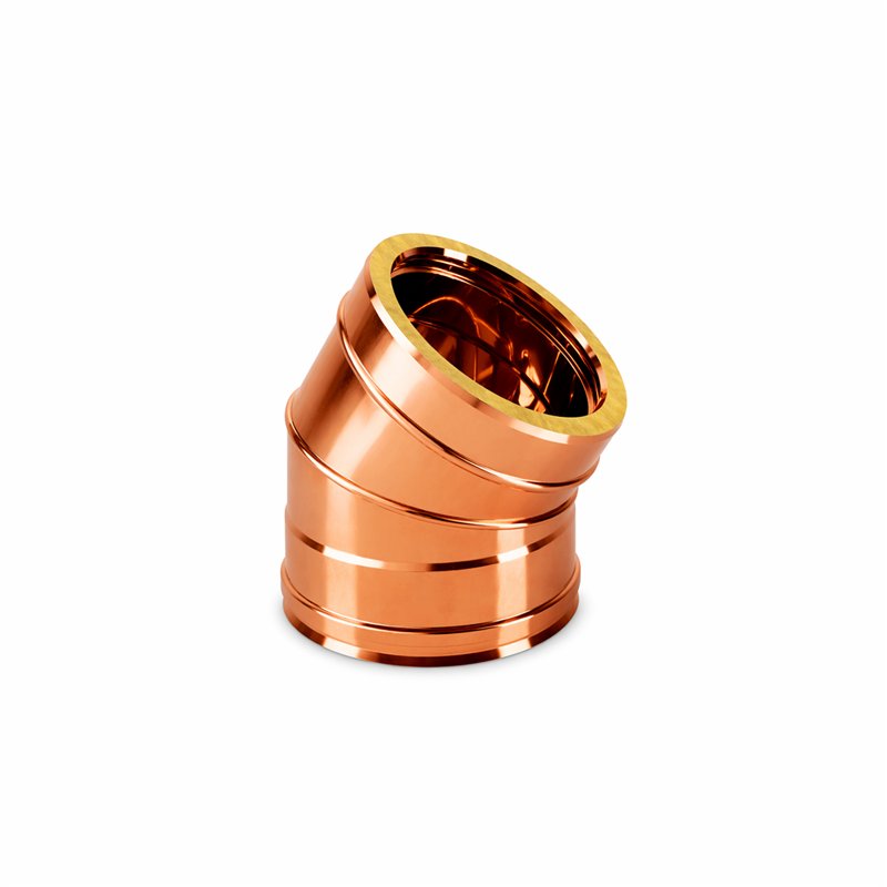 30° bend double wall flue ISO25 De Marinis Copper
