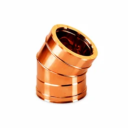 45° bend double wall flue ISO25 De Marinis Copper