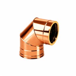 90 gradi bend double wall flue ISO25 De Marinis Copper